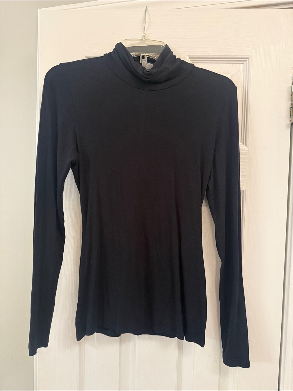 VENUS Black Long-Sleeve Turtleneck Top with Open Back